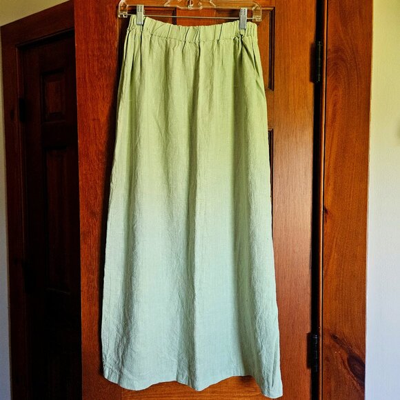 CC Collection Linen Skirt Soft Green Sz M - Picture 1 of 6